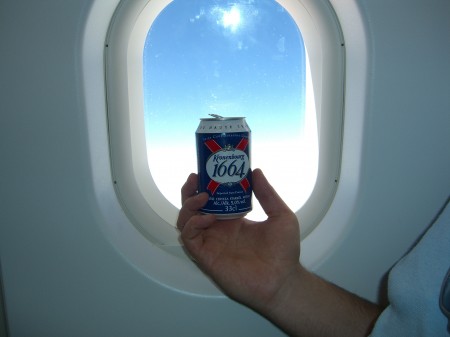 Barcelona - Bier im Flugzeug