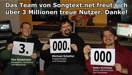 Songtext.net hat 3 Mio. User